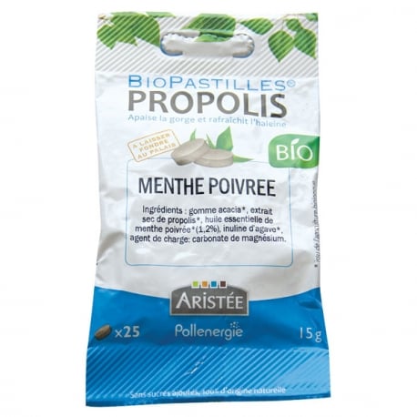 Pastilles bio propolis menthe poivrée