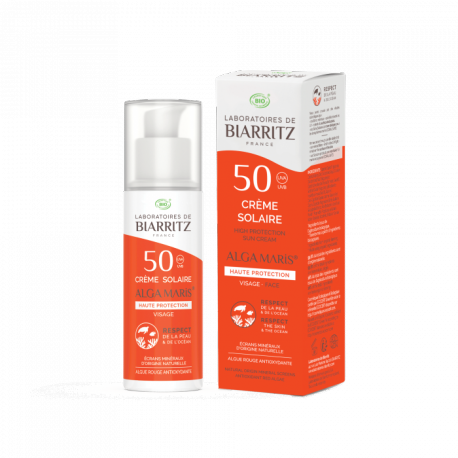 Crème solaire bio 50 visage