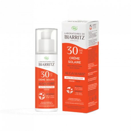 Crème solaire bio 30 visage